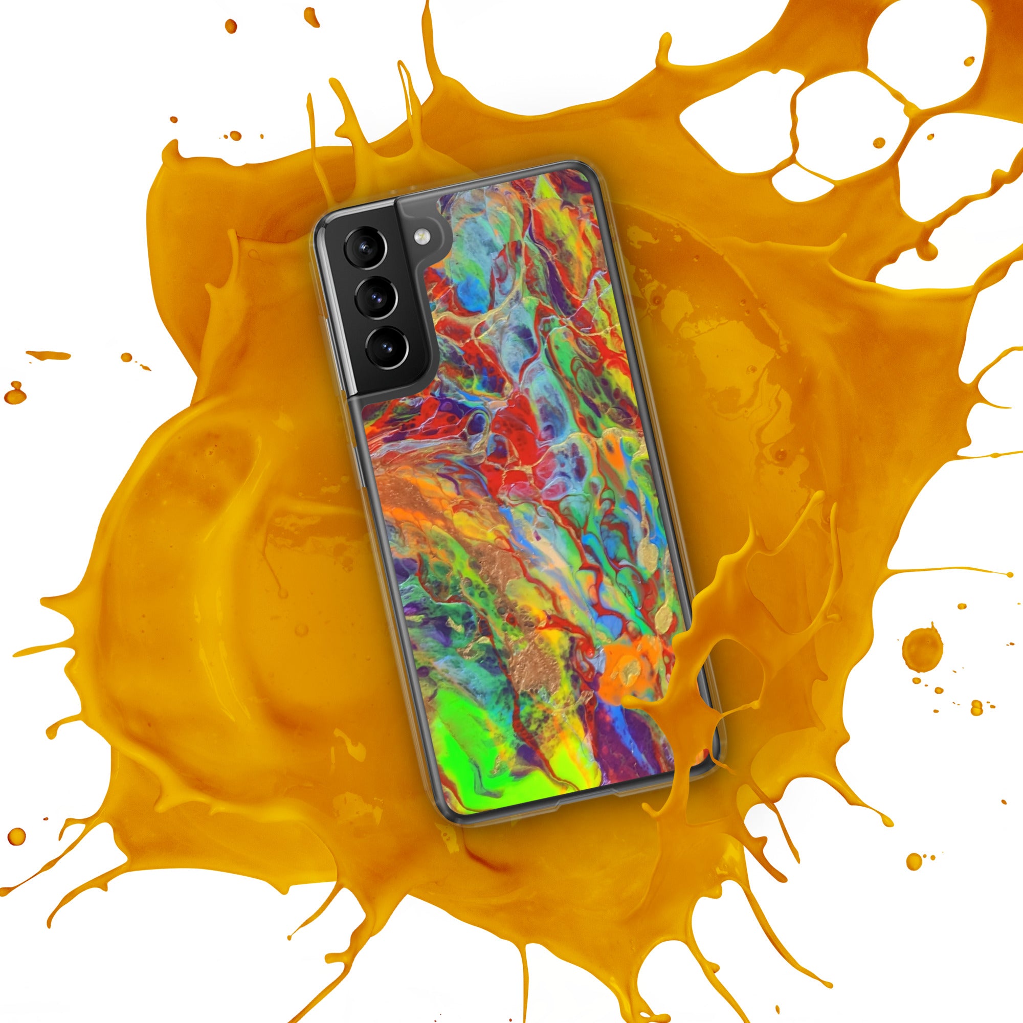 Florescent Splash Abstract Art Samsung Case, Fine Art phone Case, Fluid Art, Pour Painting