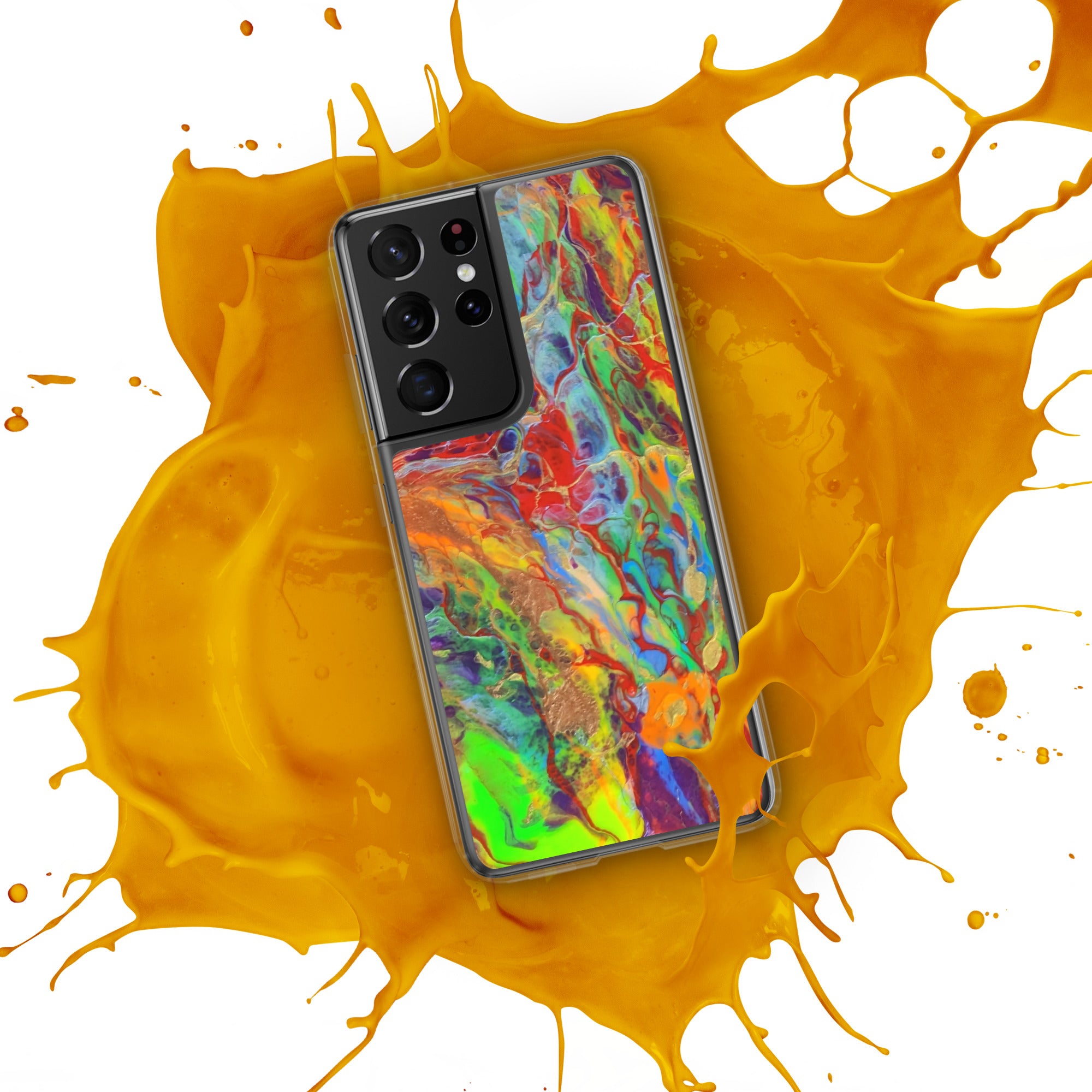 Florescent Splash Abstract Art Samsung Case, Fine Art phone Case, Fluid Art, Pour Painting