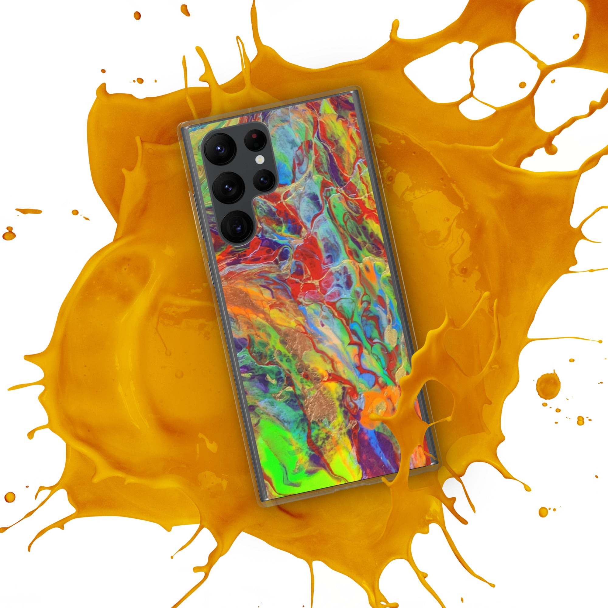 Florescent Splash Abstract Art Samsung Case, Fine Art phone Case, Fluid Art, Pour Painting