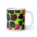 Bright & Flowery Ceramic Mug, Glossy Mug, Fluid Art, Acrylic Painting, Abstract Art, Gift, Paint Mug, Coffee Cup, Drinkware